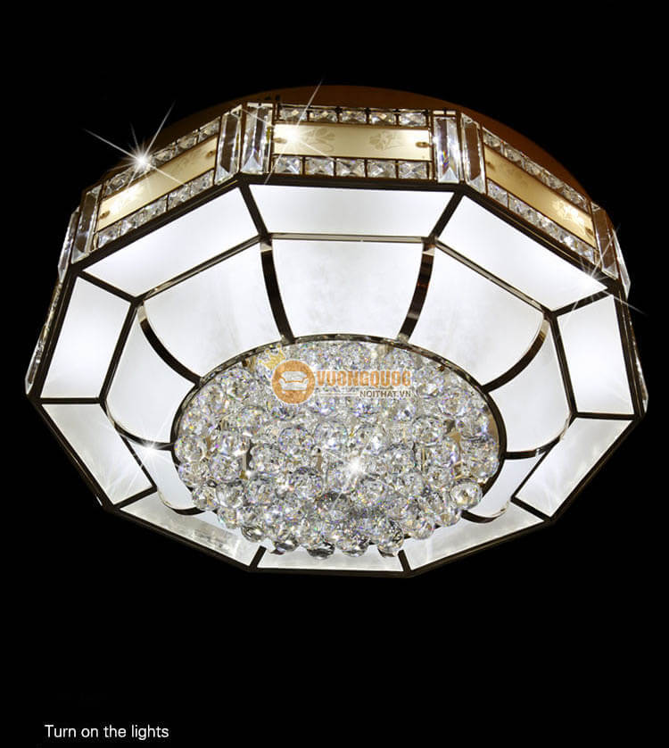 Đèn ốp trần pha lê hình đa giác CM253-8